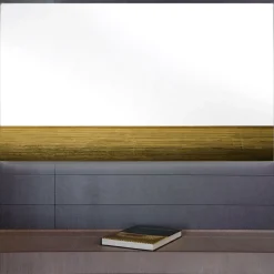 Disain 1971 Specchio Rettangolare Orizzonte Decorato con Resina Spatolata Oro