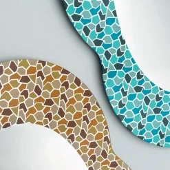 Glas Italia Specchio Settecento verde e azzurro di Alessandro Mendini