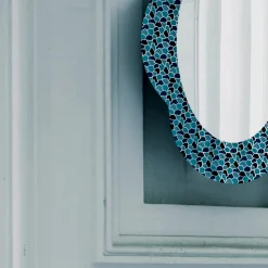 Glas Italia Specchio Settecento verde e azzurro di Alessandro Mendini