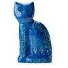 Bitossi Ceramiche Statuetta Gatto Seduto Blu di Aldo Londi
