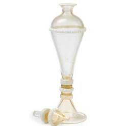 Officine di Murano 1295 Stmat Vaso con piede in oro e bianco 24 carati con coperchio