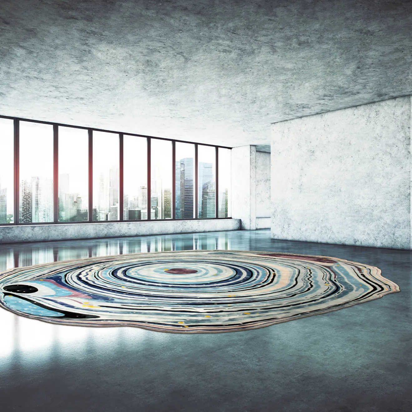 Sahrai Tappeto Agata in pizzo blu