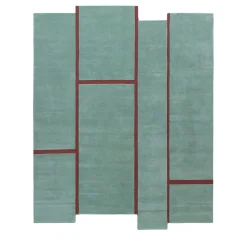 Amini Tappeto Campiture Menta e Viola di Elisa Ossino