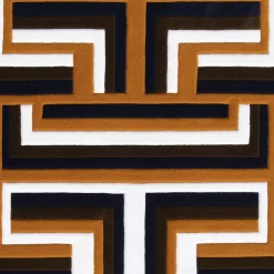 Carpet Edition Tappeto Castelbarco geometrico in lana della Nuova Zelanda marrone/nero/bianco