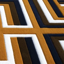 Carpet Edition Tappeto Castelbarco geometrico in lana della Nuova Zelanda marrone/nero/bianco