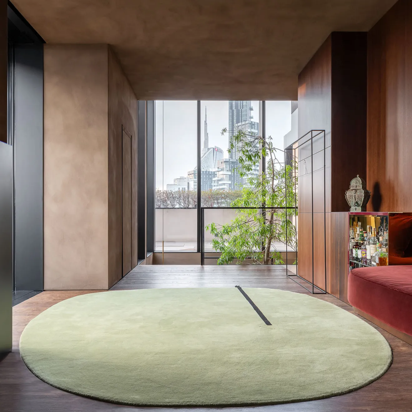 Sesia&Co. Tappeto Circolare "Tondo non Tondo" colore Salvia