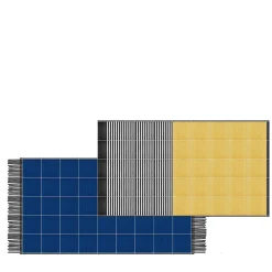 Francesco De Maio Tappeto Composizione ceramica blu e gialla di Giuliano Andrea dell'Uva 300 x 180