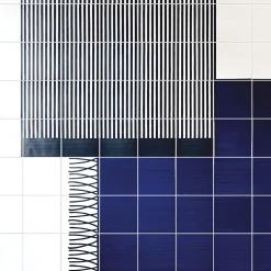 Francesco De Maio Tappeto Composizione ceramica blu e gialla di Giuliano Andrea dell'Uva 300 x 180