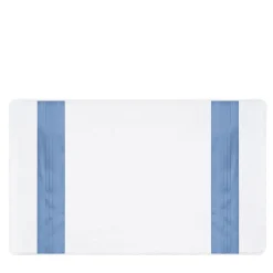 Verderoccia Tappeto da bagno Plissè bianco e blu country