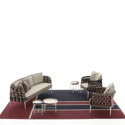 Nodo Italia Tappeto da esterno versione 4 Rosso & Blu di Antonio Marras