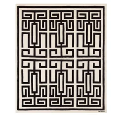 Amini Tappeto in Lana Nero e Bianco Labirinto di Gio Ponti