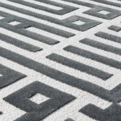 Carpet Edition Tappeto Labirinto in lana della Nuova Zelanda e tencel grigio di Ken Scott