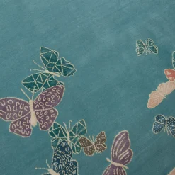 Sergio Mannino Studio Tappeto Spirit in the Sky Butterfly Blue realizzato a mano in lana e seta