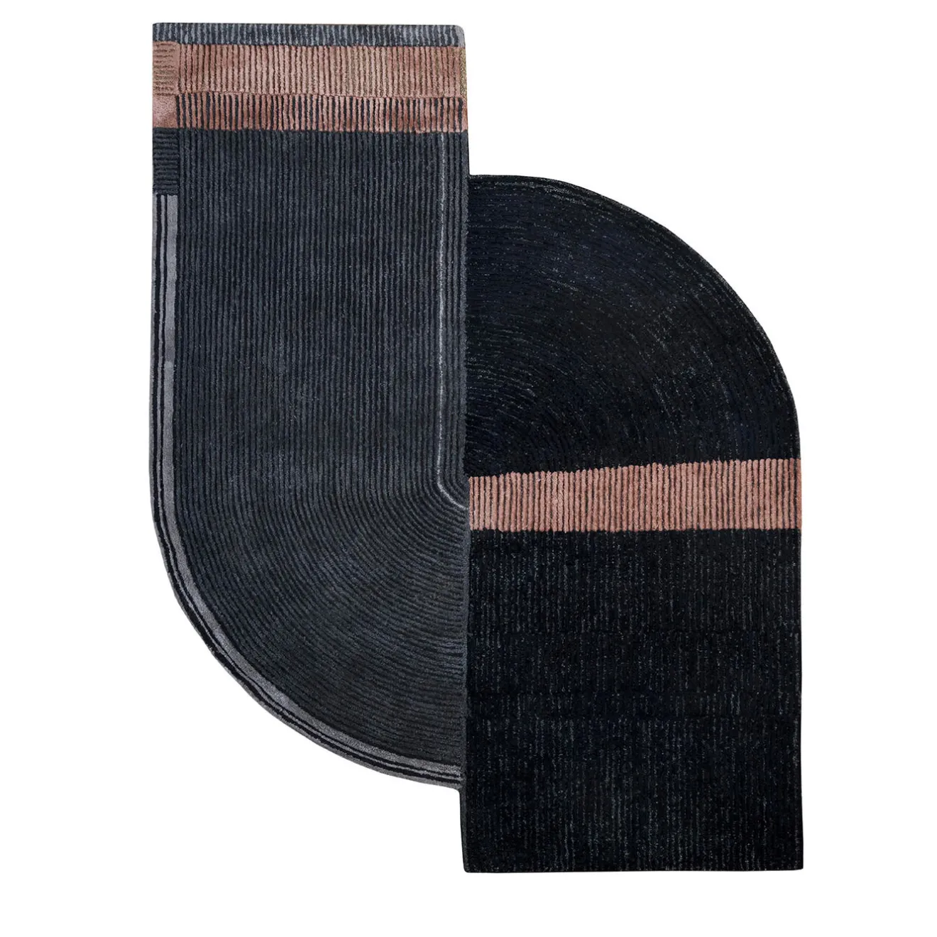 Jaipur Rugs Tappeto Tuftato a Mano Noir Soiree Caviale e Marrone Pelle