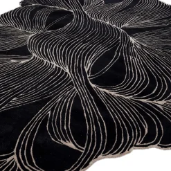 Jaipur Rugs Tappeto Velvety Vortex Ebony & Antique White trapuntato a mano