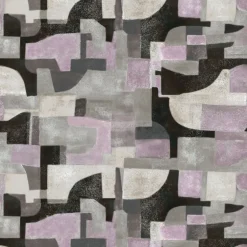 KOHRO Tessuto da rivestimento Arcosanti in lino e cotone viola e nero