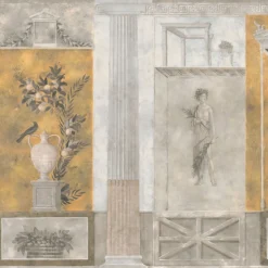 KOHRO Tessuto da rivestimento in cotone giallo Pompei