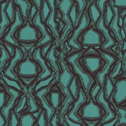 KOHRO Tessuto da rivestimento in poliestere Equinox verde e nero