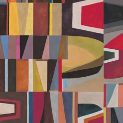 KOHRO Tessuto da rivestimento in poliestere cromato multicolore