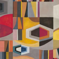 KOHRO Tessuto da rivestimento in poliestere cromato multicolore