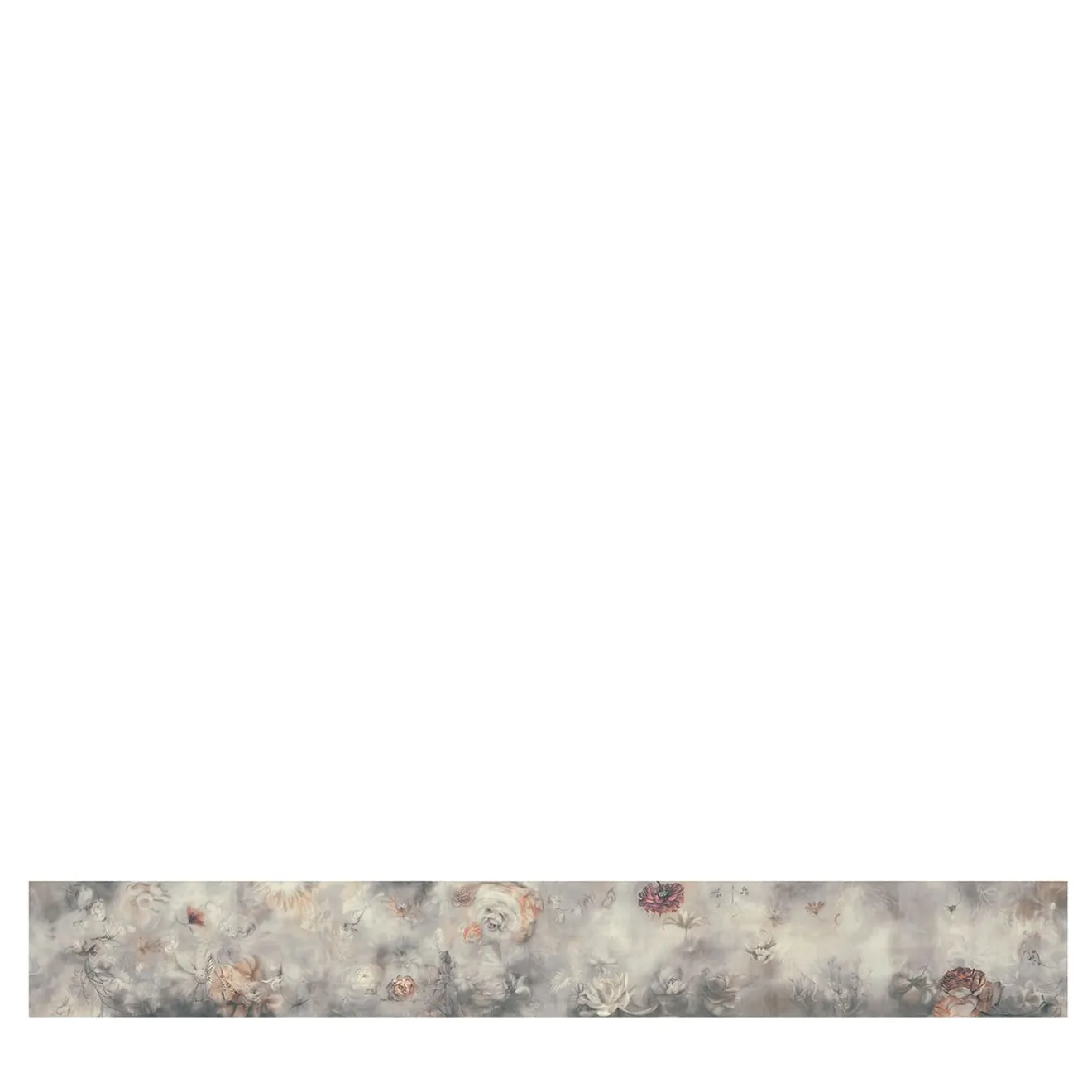 KOHRO Tessuto da rivestimento in cotone rosso e grigio blu Fleuraissance