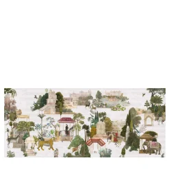 KOHRO Tessuto da rivestimento in cotone verde del Rajasthan