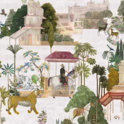 KOHRO Tessuto da rivestimento in cotone verde del Rajasthan