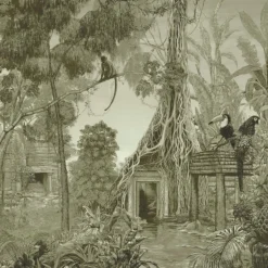 KOHRO Tessuto da rivestimento in cotone e lino Bronze West Of Java