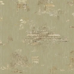 KOHRO Tessuto da rivestimento in poliestere con ore e lampeggi d'oro