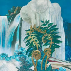 KOHRO Tessuto da rivestimento in poliestere blu Enchantment