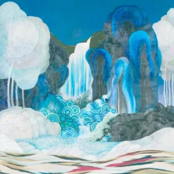 KOHRO Tessuto da rivestimento in poliestere blu Enchantment