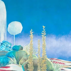 KOHRO Tessuto da rivestimento in poliestere blu Enchantment