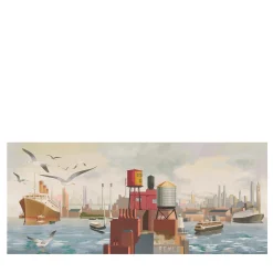 KOHRO Tessuto da rivestimento in poliestere marrone grigio e rosso bronzo Da terra a mare