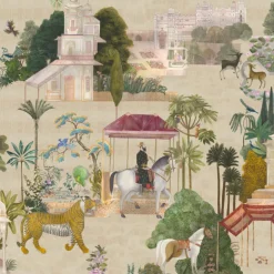 KOHRO Tessuto da rivestimento in cotone beige del Rajasthan