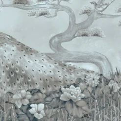 KOHRO Tessuto da rivestimento Palawan in cotone grigio