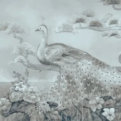 KOHRO Tessuto da rivestimento Palawan in cotone grigio