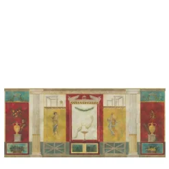 KOHRO Tessuto murale in cotone rosso, giallo e verde di Pompei