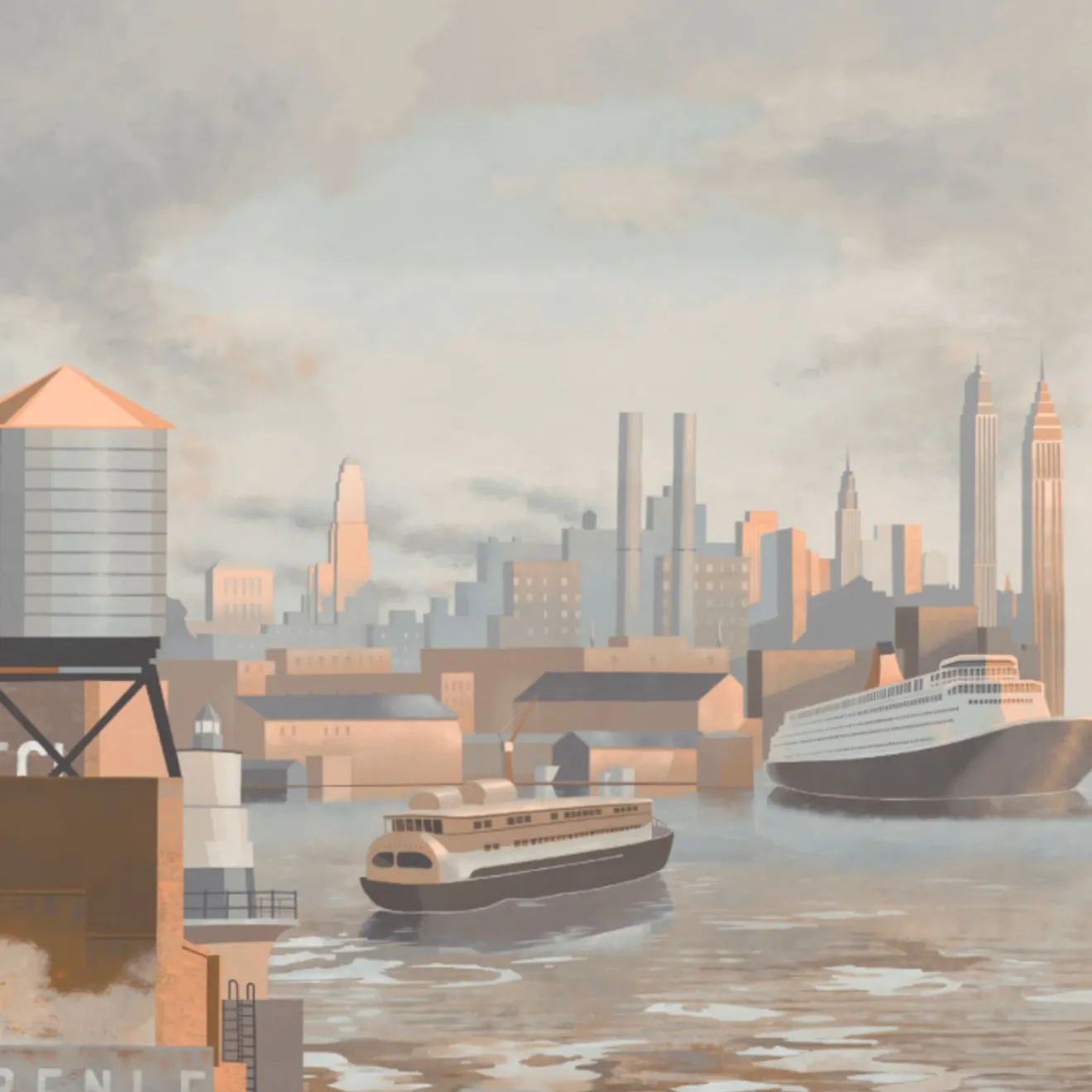 KOHRO Tessuto murale in poliestere marrone, grigio e bronzo Dalla terra al mare