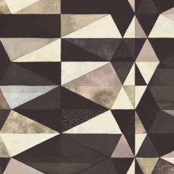 KOHRO Tessuto murale in poliestere marrone tribale anni Cinquanta