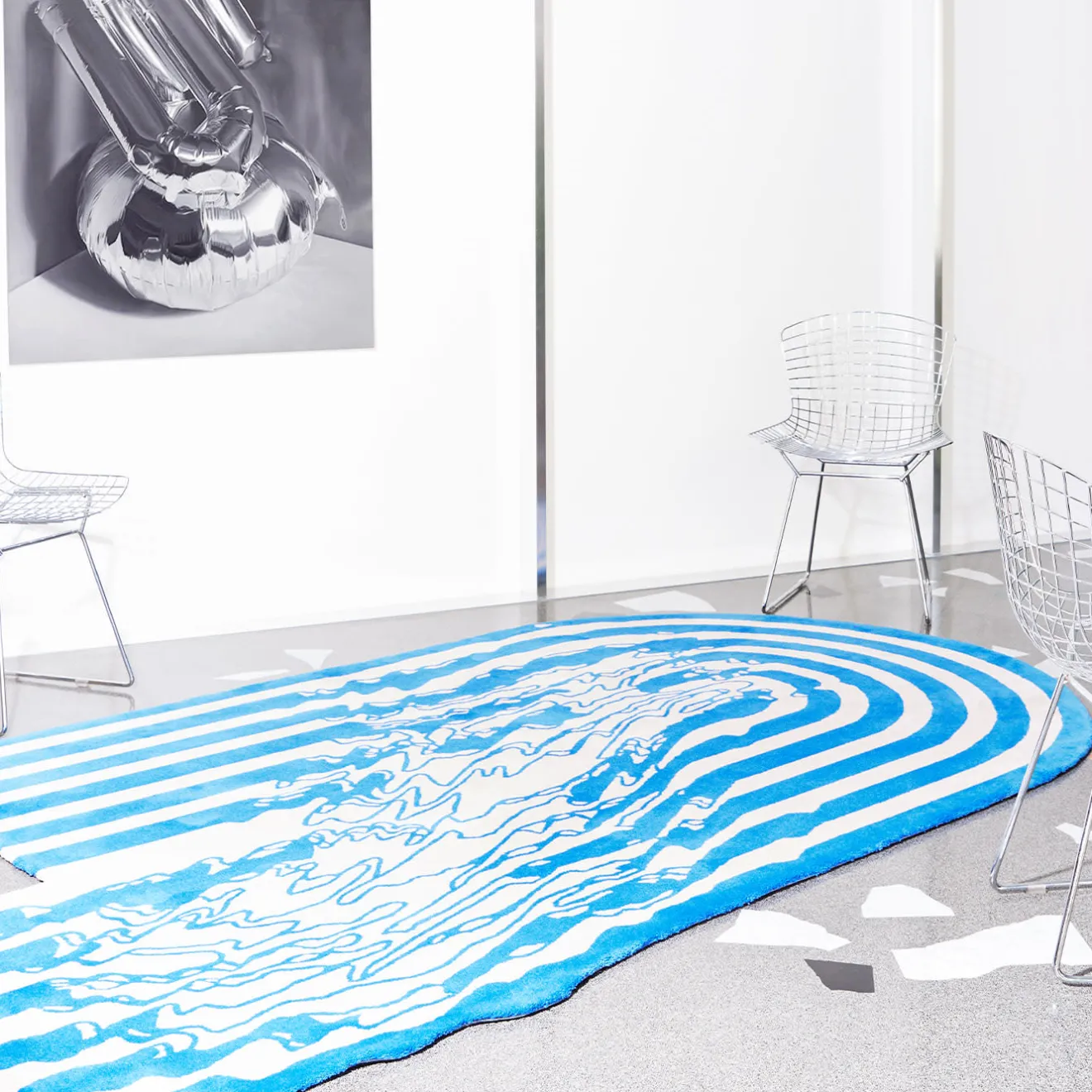 Carpet Edition The Floor Is Lava - Tappeto liscio blu eolico di PLACéE