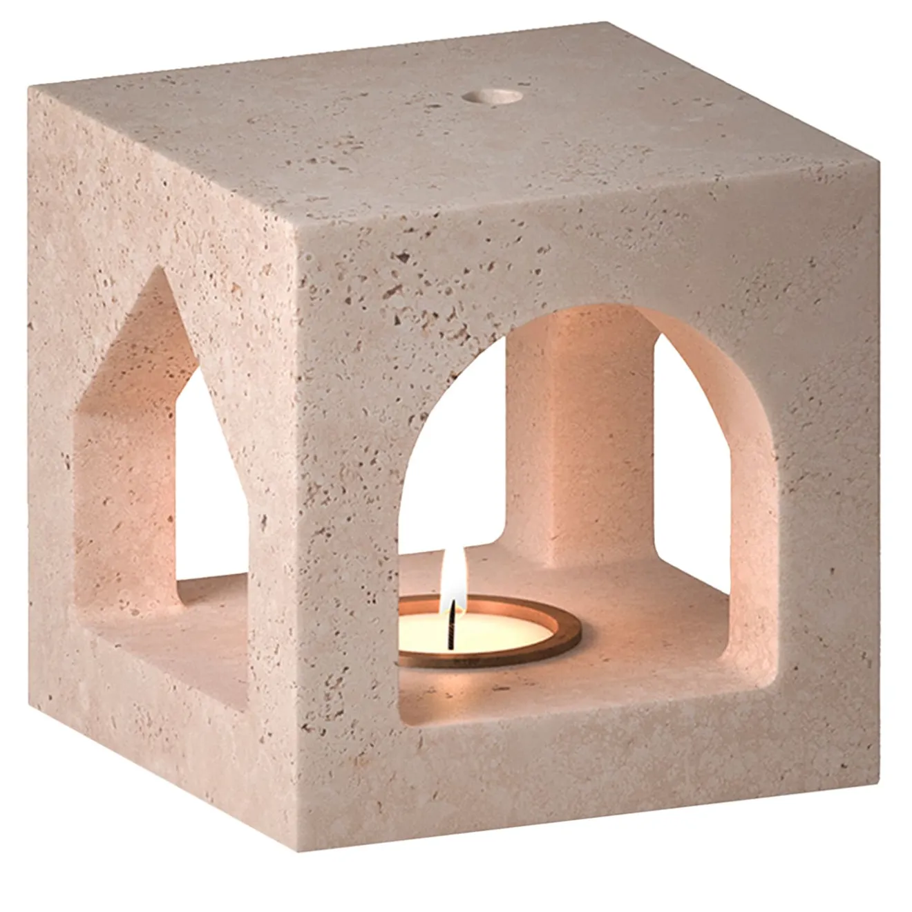 Salvatori The Village - Portacandele in travertino MA House di Kengo Kuma