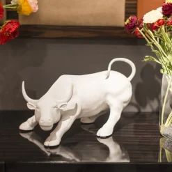 VGnewtrend Toro di Wall Street Scultura bianca di grandi dimensioni