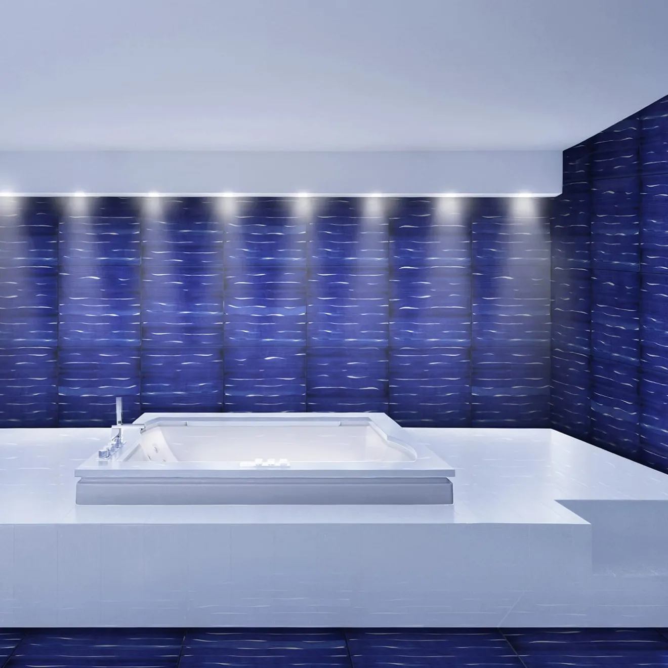 Arcea Handmade Design Unito Square Blue Tile