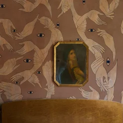 MaVoix Uno, Nessuno Rosa Antico Cotone Carta da parati