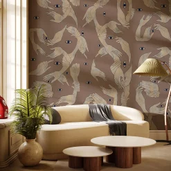 MaVoix Uno, Nessuno Rosa Antico Cotone Carta da parati