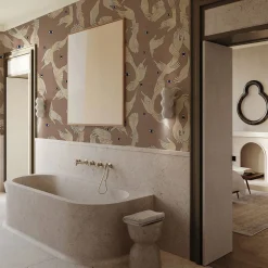 MaVoix Uno, Nessuno Rosa Antico Cotone Carta da parati