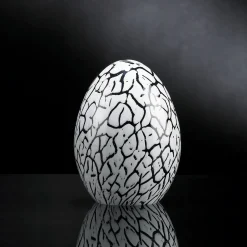 VGnewtrend Uovo piccolo di vetro bianco