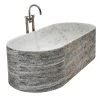Kreoo Vasca da Bagno Blessed Tub in Travertino Silver e Bianco del Re