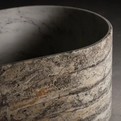 Kreoo Vasca da Bagno Blessed Tub in Travertino Silver e Bianco del Re