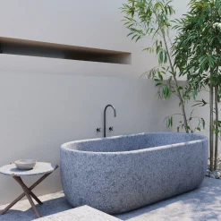 Veltha Outdoor Stone Design Vasca da bagno in peperino grigio acquamarina